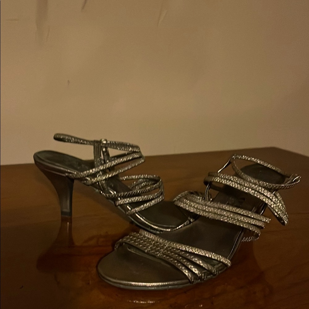 Elegant New York Transit Brand Metalic Strappy Women's Heels